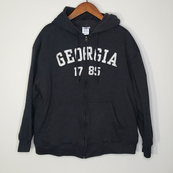 Pro Edge "Georgia" University of GA Dark Gray Faux Fur Lined Hoodie Size XL - Picture 1 of 13
